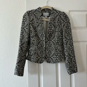 H&M Grey & Cream Blazer Jacket Size 4